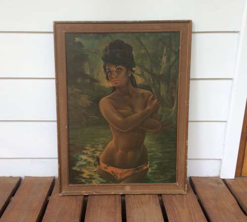 Vintage Kitsch JH Lynch 'Water Nymph' Print