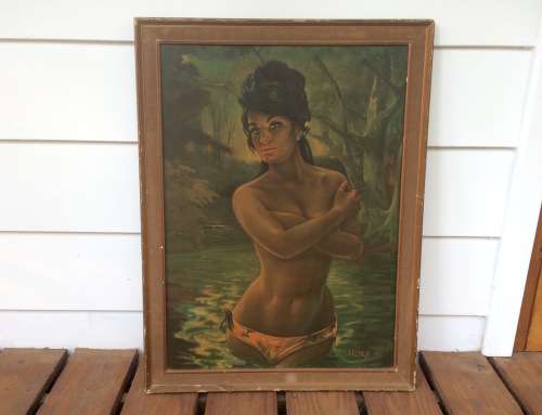 Vintage Kitsch JH Lynch 'Water Nymph' Print