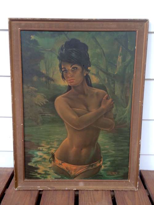 Vintage Kitsch JH Lynch 'Water Nymph' Print