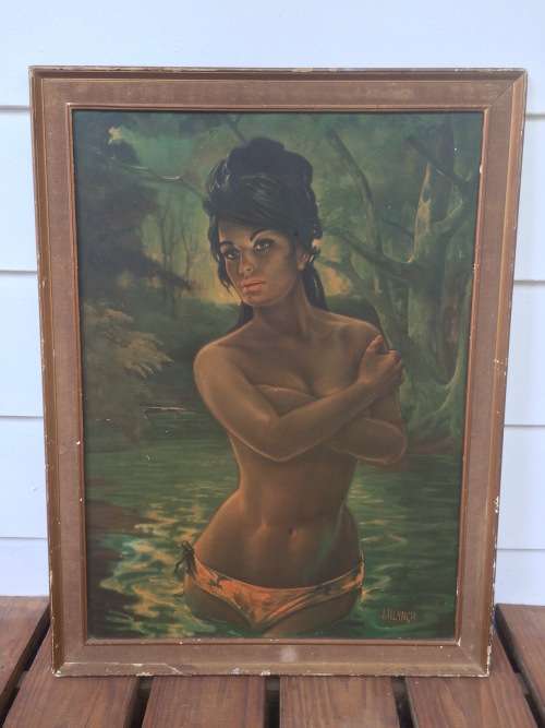 Vintage Kitsch JH Lynch 'Water Nymph' Print
