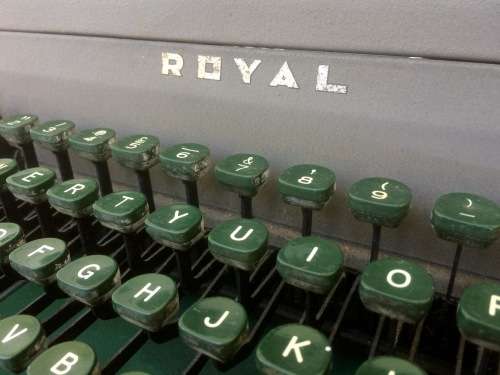 Original Olive Green Royal Senior Companion Portable Typewriter sold WITH RIBBONS!