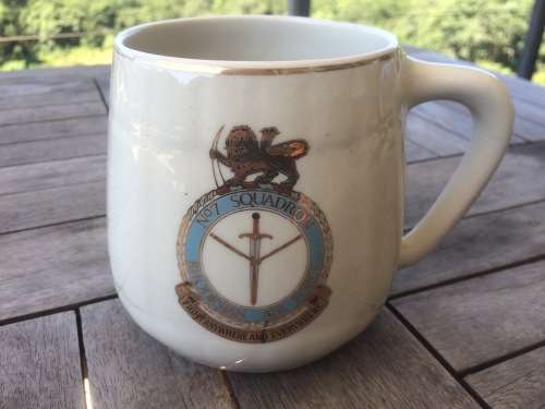 Rhodesian No.7 Squadron Cermaic Mug manufactured by Norbel Potteries, Salisbury, Rhodesia