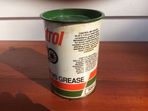 Vintage Bilingual English/Afrikaans Castrol Grease Tin - Mostly Full