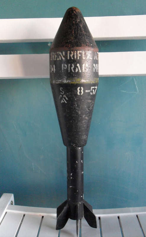 SCARCE 75MM SADF BORDER WAR 'HEAT' / 'ENERGA' PRACTICE RIFLE GRENADE AS USED IN ANGOLA (BUSH WAR)