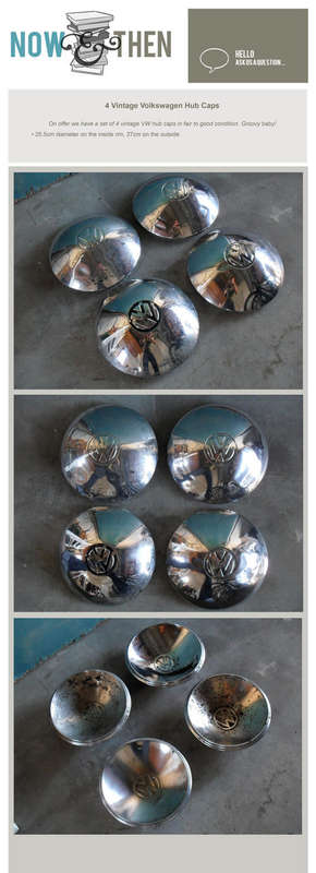 VINTAGE VOLKSWAGEN HUB CAPS (VW)(BEETLE)(KOMBI)(HUBCAPS)