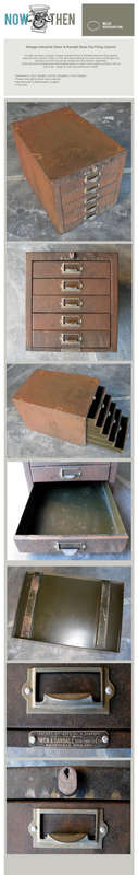 VINTAGE INDUSTRIAL OWEN & RANDALL DESK-TOP FILING CABINET