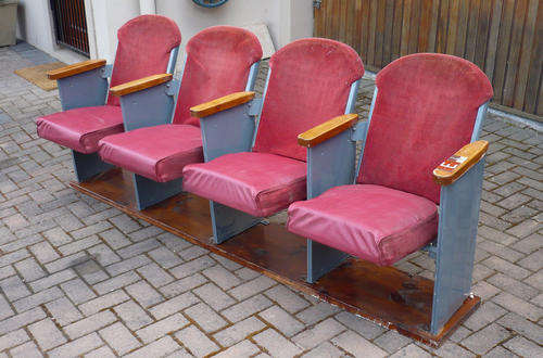 VINTAGE FOLD-UP BIOSCOPE /CINEMA /THEATRE BENCH