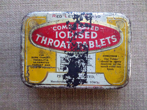 VINTAGE IODISED THROAT TABLETS TIN