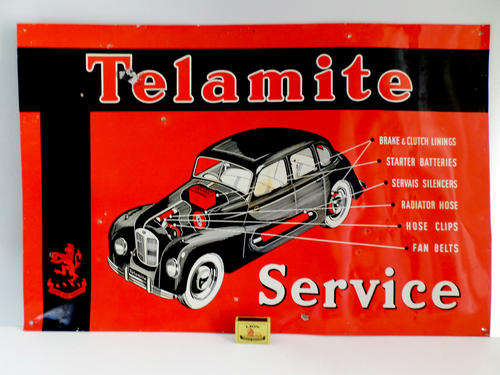 VINTAGE LARGE METAL 'TELAMITE SERVICE' SIGN CIRCA.1960