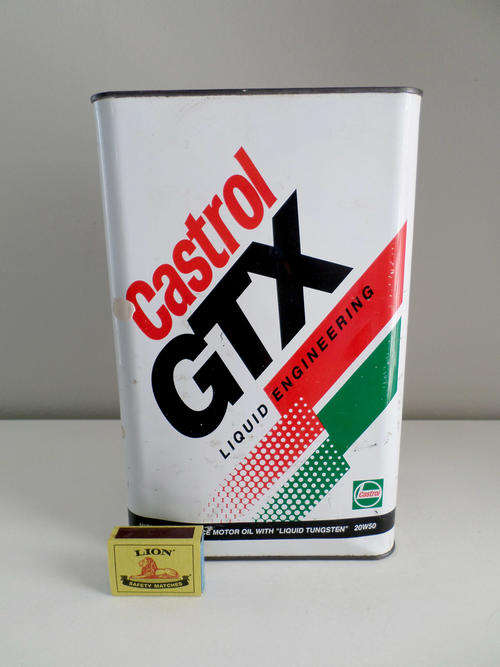 VINTAGE CASTROL GSX OIL TIN (MOBIL - BP- SHELL- PEGASUS- CALTEX- ESSO)