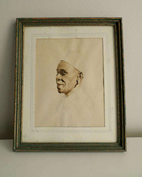 *1/2 YEAR SALE - PRICE DROP* STUNNING AFRICAN PORTRAIT WATERCOLOUR - INDISTINGUISHABLE SIGNATURE