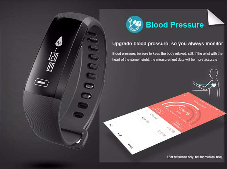 Fitbit Style Waterproof Smartband w/ Built-in Blood Pressure Monitor & Real-Time Heart Rate Monitor