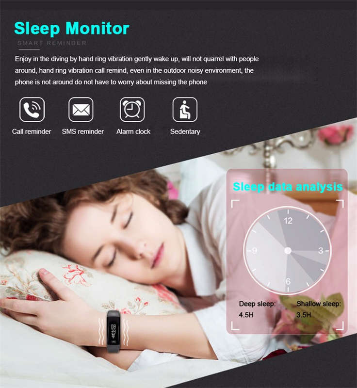 Fitbit Style Waterproof Smartband w/ Built-in Blood Pressure Monitor & Real-Time Heart Rate Monitor