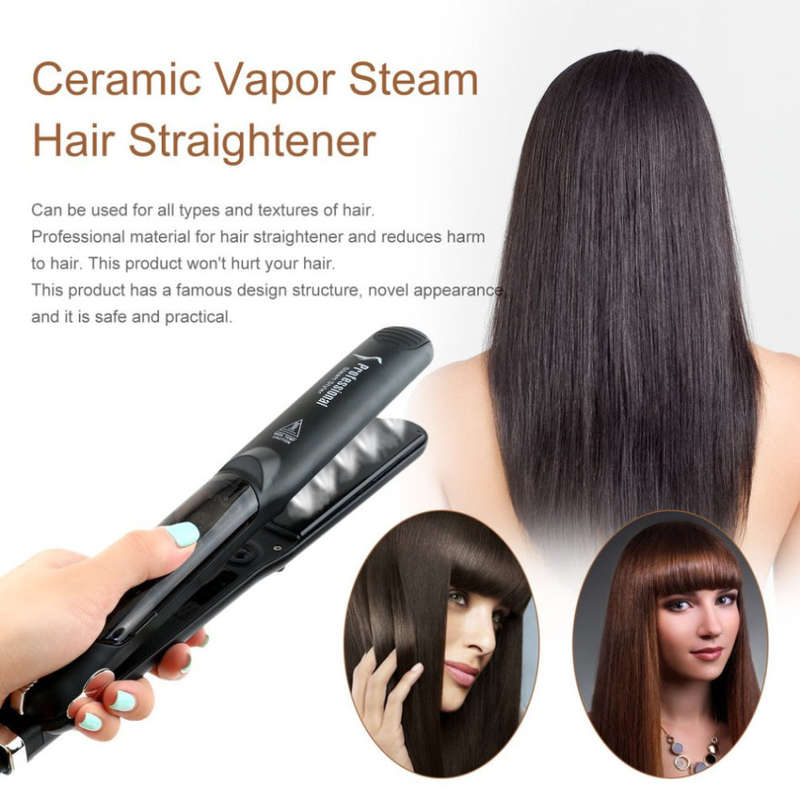 PROMO - 2017-2018 Professional 450F Argan Oil Infusion Steam Flat Iron w/ Fast Heating Ceramic Vapor