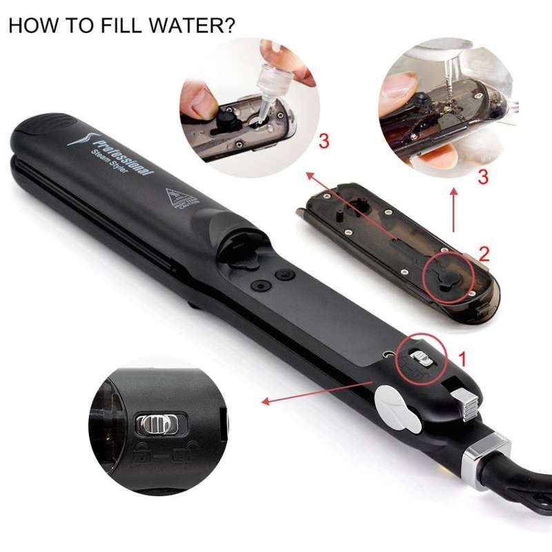 PROMO - 2017-2018 Professional 450F Argan Oil Infusion Steam Flat Iron w/ Fast Heating Ceramic Vapor
