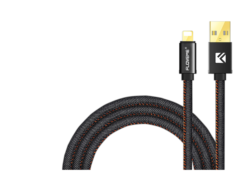 Apple Lightning-to-USB Cable | Durable Denim Design | 18K Gold Plated  | 5V 2.1A | LOCAL STOCK