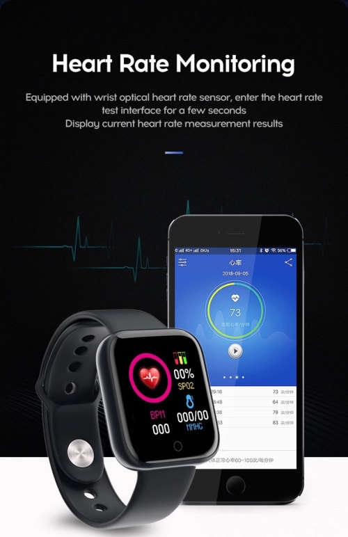 Smart Watch Fitness Tracker For Android | Heart Rate and Blood Pressure Monitor | Shake For Pictures