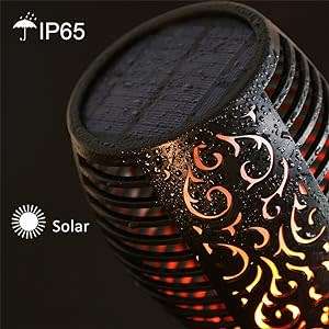 Solar Flame Sensor Activated LED TIKI TORCH Lights  XF-6017