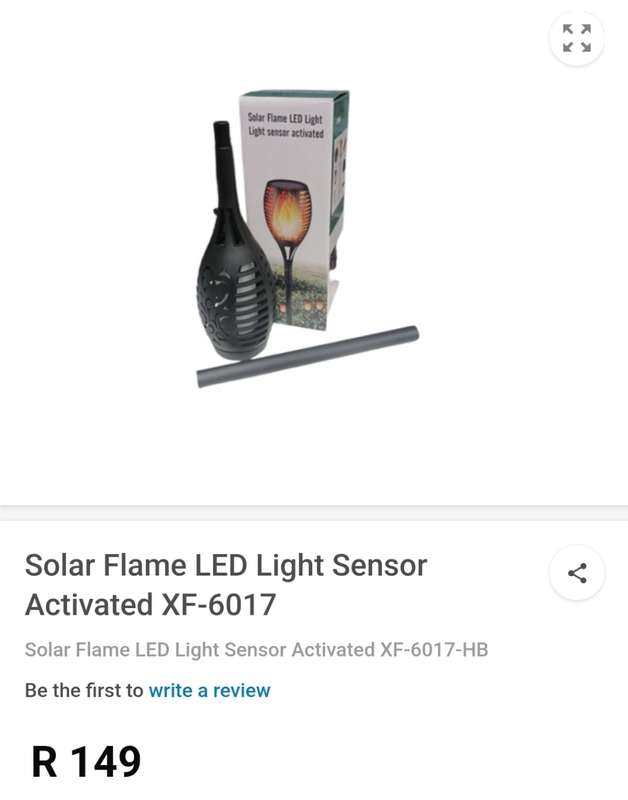 Solar Flame Sensor Activated LED TIKI TORCH Lights  XF-6017