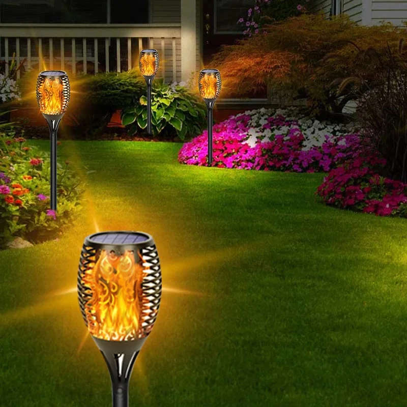 Solar Flame Sensor Activated LED TIKI TORCH Lights  XF-6017