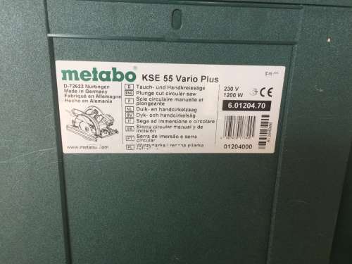 Metabo Plunge Track Saw 1200W 55mm KS55 Vario Plus. Superb condition