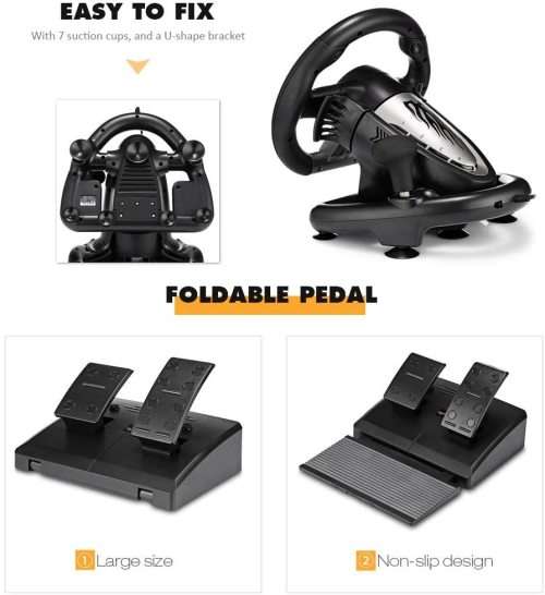 PXN V3 Pro Steering Wheel for PC/PS3/PS4 and XBOX