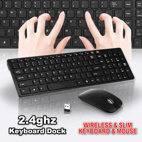 Ultra Thin Wireless Keyboard & Mouse -Black