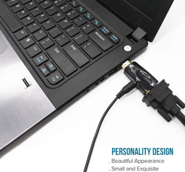HDMI TO VGA + Audio Converter (Glass Box)