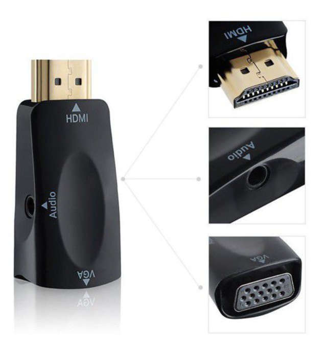 HDMI TO VGA + Audio Converter (Glass Box)