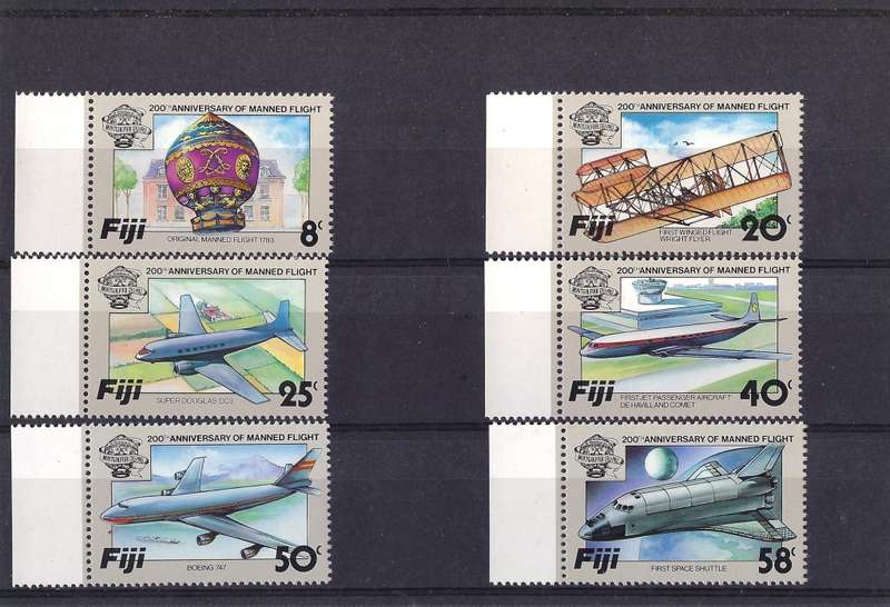 1983 - Fiji -The 200th Anniversary of Manned Flight - Full Set (MNH