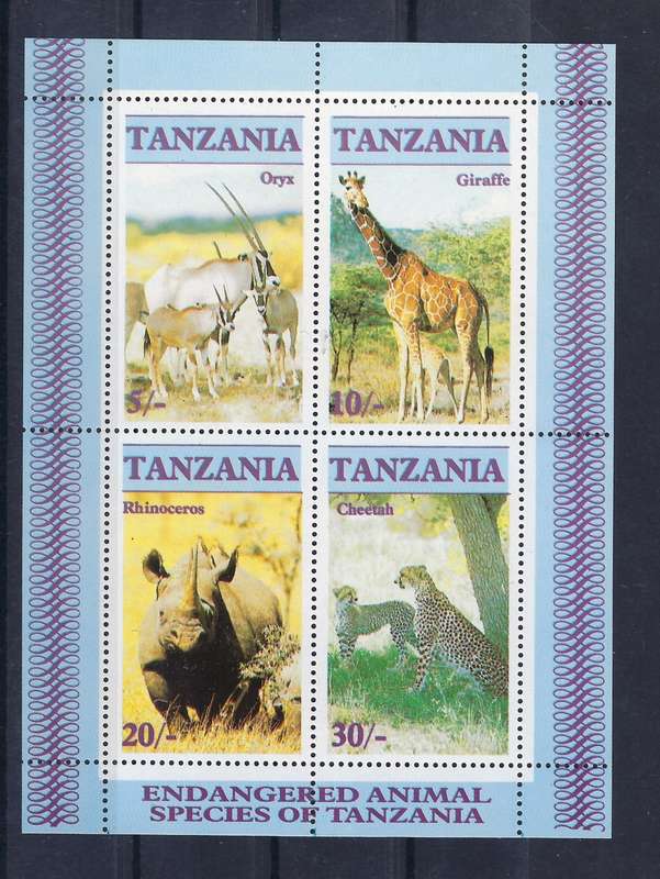 Tanzania 1986 - Endangered Animals - MNH
