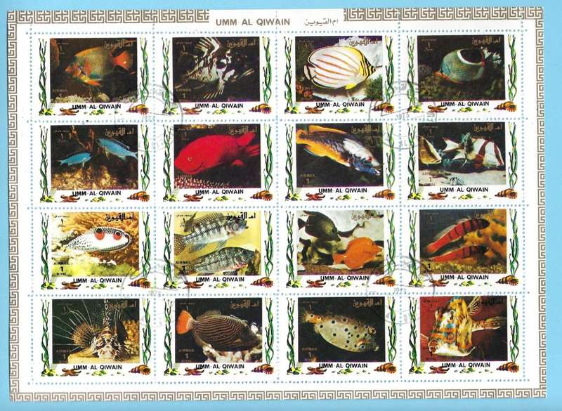 Umm al Qiwain - 1972 - Tropical Fish - Sheet - MNH