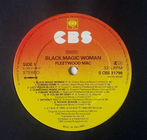 FLEETWOOD MAC - BLACK MAGIC WOMAN Vinyl, LP, Compilation, Stereo Country: UK Released: 1980