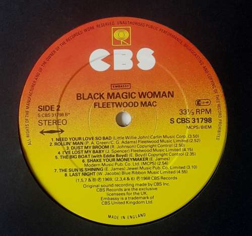 FLEETWOOD MAC - BLACK MAGIC WOMAN Vinyl, LP, Compilation, Stereo Country: UK Released: 1980