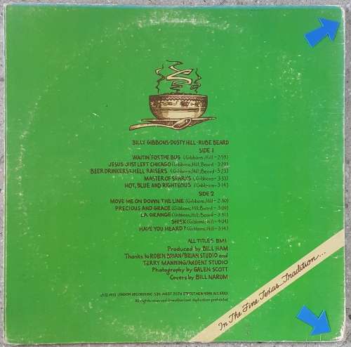 ZZ TOP - TRES HOMBRES Vinyl, LP, Album Country: South Africa Released: 1973