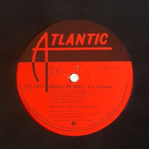 LOU GRAMM - READY OR NOT Vinyl, LP, Album Country: South Africa Released:1987(Lead Singer FOREIGNER)