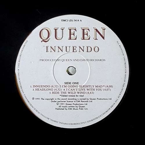 QUEEN - INNUENDO Vinyl, LP, Album Country:South Africa Released: 1991 VERY RARE/HARD TO FIND!!!!!!