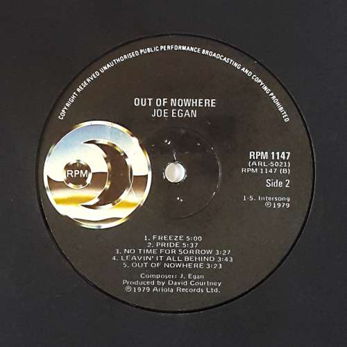JOE EGAN(STEALERS WHEEL) - `OUT OF NOWHERE`  Vinyl, LP, Album Country: South Africa Released: 1979