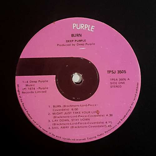 DEEP PURPLE - BURN Vinyl, LP, Album Country: South Africa Released: 1974