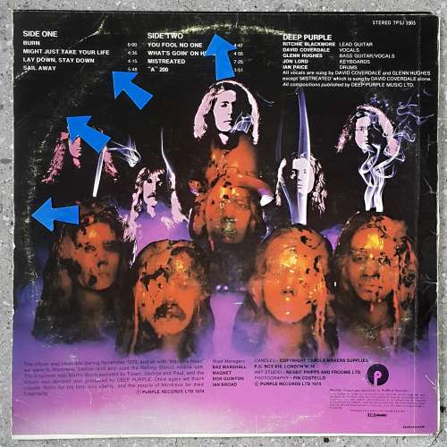 DEEP PURPLE - BURN Vinyl, LP, Album Country: South Africa Released: 1974