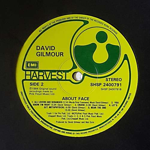 DAVID GILMOUR - ABOUT FACE Vinyl, LP, Album Country: South Africa Released: 1984