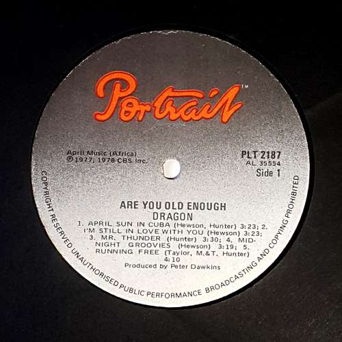 DRAGON - ARE YOU OLD ENOUGH Vinyl, LP, Album Country: South Africa Released: 1978