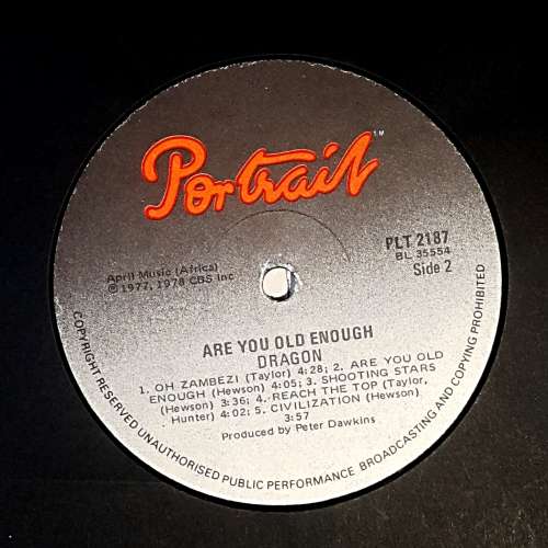 DRAGON - ARE YOU OLD ENOUGH Vinyl, LP, Album Country: South Africa Released: 1978