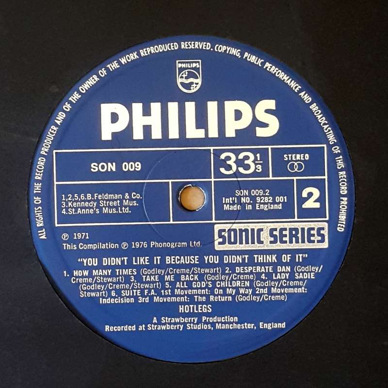 HOTLEGS - YOU DID NOT LIKE IT BECAUSE YOU DIDN`T THINK OF IT Vinyl, LP, Comp. Country: UK 1976