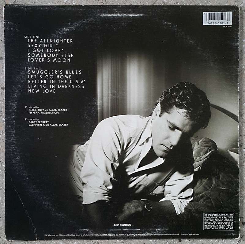 GLENN FREY(Ex Eagles) - THE ALLNIGHTER Vinyl, LP, Album, Stereo Country: US Released: 1984