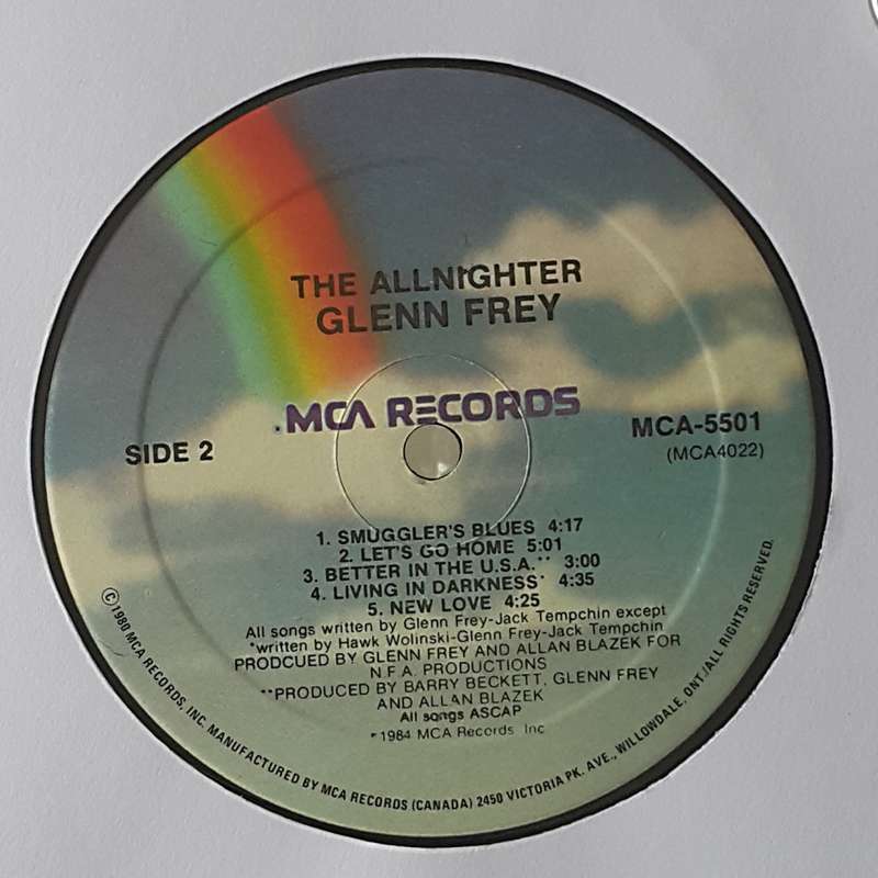 GLENN FREY(Ex Eagles) - THE ALLNIGHTER Vinyl, LP, Album, Stereo Country: US Released: 1984