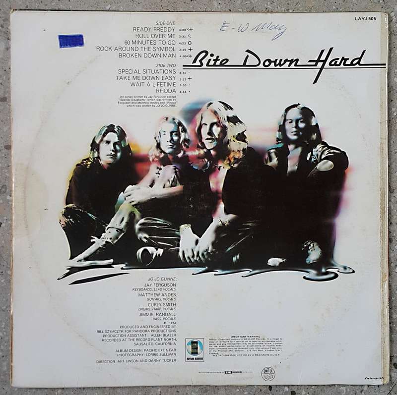 JO JO GUNNE - BITE DOWN HARD Vinyl, LP, Album Country: South Africa Released: 1973