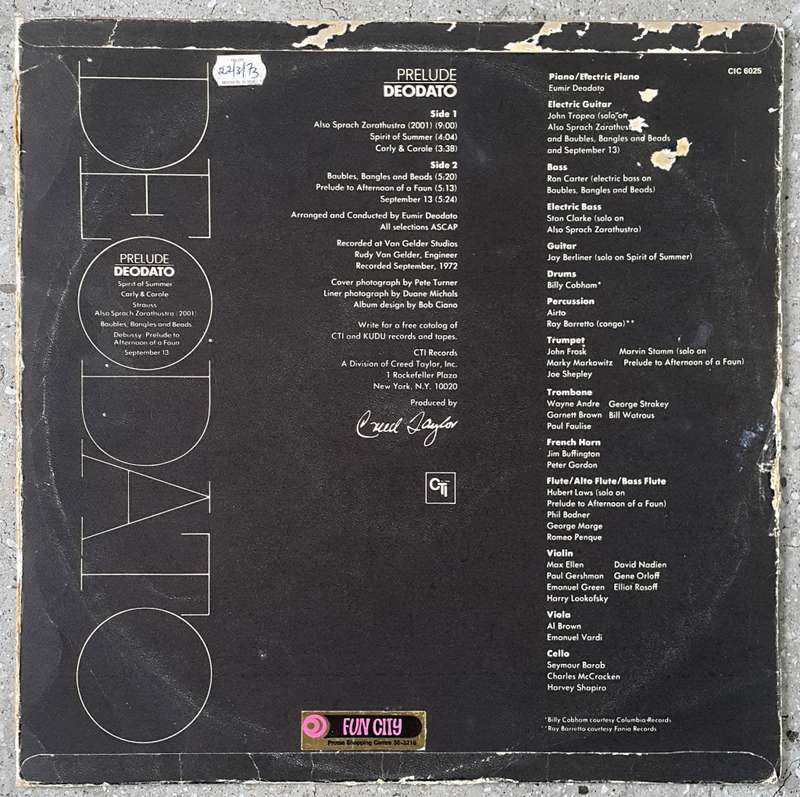 DEODATO - PRELUDE Vinyl, LP, Album Country: South Africa Released: 1973