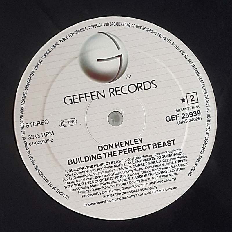 DON HENLEY(Eagles Lead Singer)- BUILDING THE PERFECT BEAST Vinyl, LP, Album Country:UK Released:1984