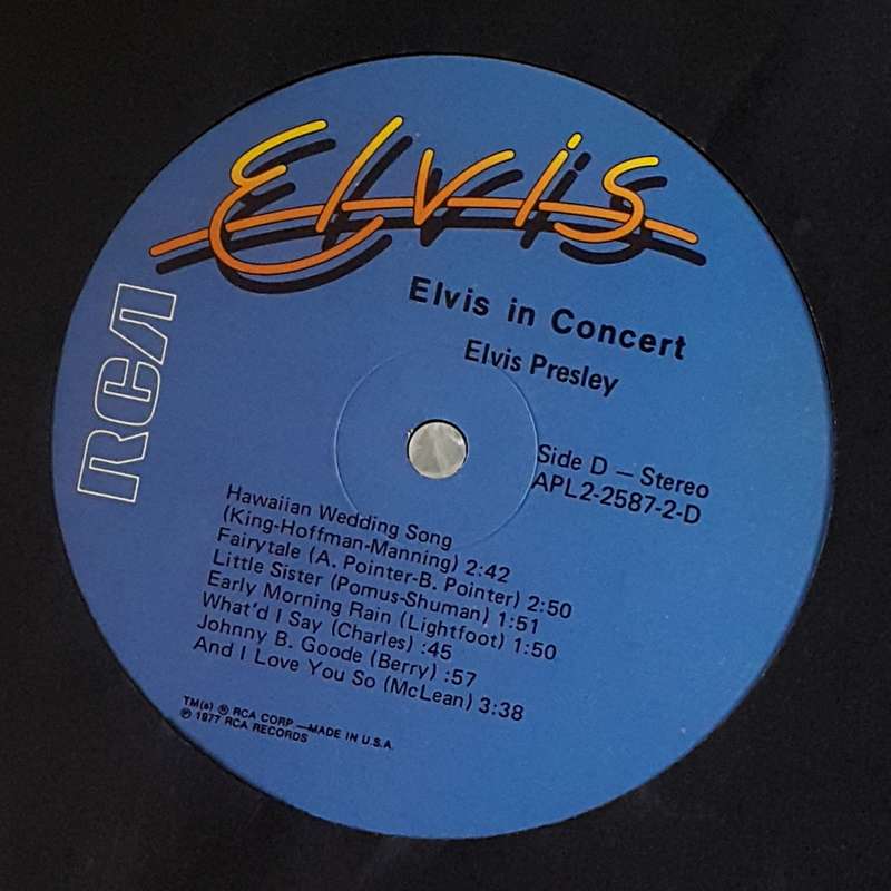 ELVIS PRESLEY - ELVIS IN CONCERT 2 × Vinyl, LP, Album, Indianapolis Country: US Released: Oct 1977